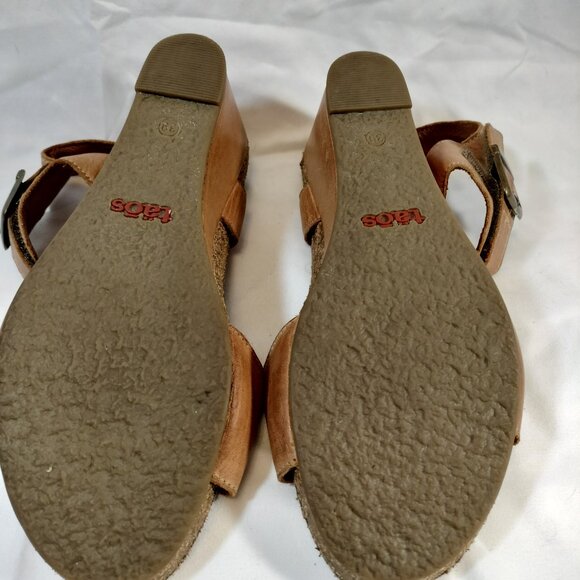Taos Wedge Sandals; Distressed Leather w/ Adjustable Strap - Picture 8 of 9